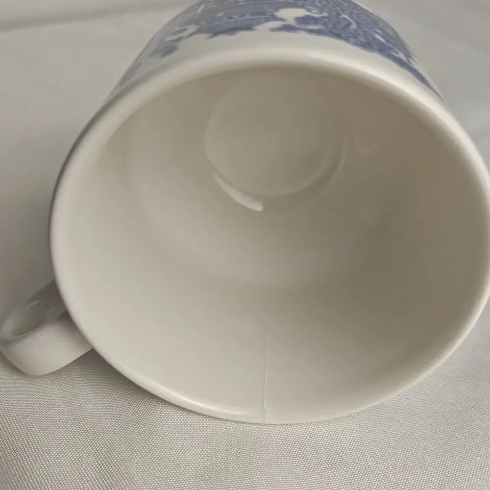 2 Vintage CHURCHILL England cobalt Blue Tea Coffee Cups asian Japan inspired